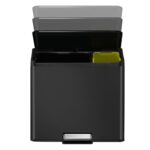 EKO Pedálový odpadkový kôš Essential 20+9 l, čierny – Obrázok 3