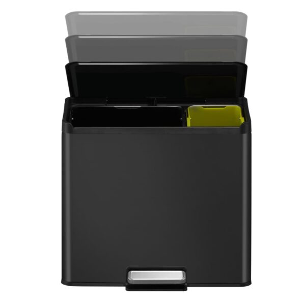 EKO Pedálový odpadkový kôš Essential 20+9 l, čierny – Obrázok 3