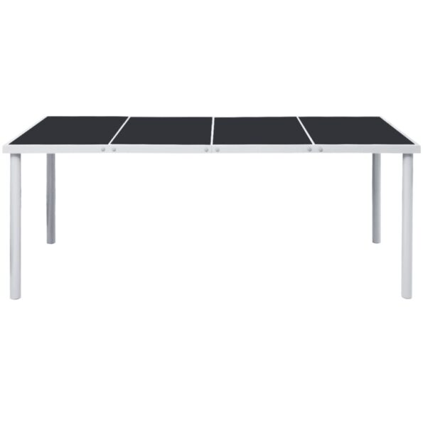 vidaXL Záhradný stôl 190x90x74 cm, čierny, oceľ – Obrázok 2