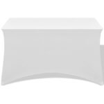 vidaXL Naťahovací návlek na stôl, 2 ks, 120x60,5x74 cm, biely – Obrázok 3
