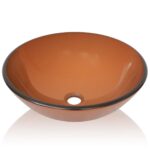 vidaXL Umývadlo z tvrdeného skla, 42 cm, hnedé – Obrázok 3