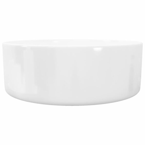 vidaXL Okrúhle keramické umývadlo, biele, 40x15 cm – Obrázok 5