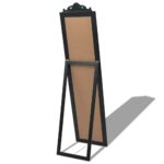 vidaXL Samostatne stojace zrkadlo, barokový štýl, 160x40cm, čierne – Obrázok 4