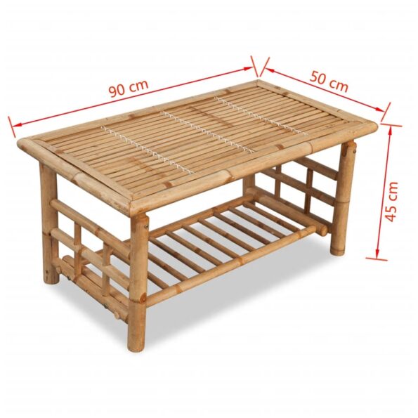 vidaXL Bambusový konferenčný stolík, 90x50x45 cm – Obrázok 5