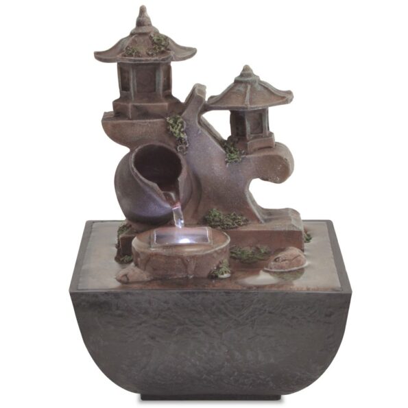 vidaXL Interiérová fontána s LED svetlom, polyresin – Obrázok 2