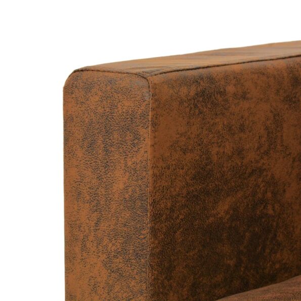 vidaXL Kreslo hnedé 82x73x82 cm umelá semišová koža – Obrázok 4