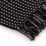 vidaXL Deka, bavlnená, štvorčeky 125x150 cm, čierna – Obrázok 6