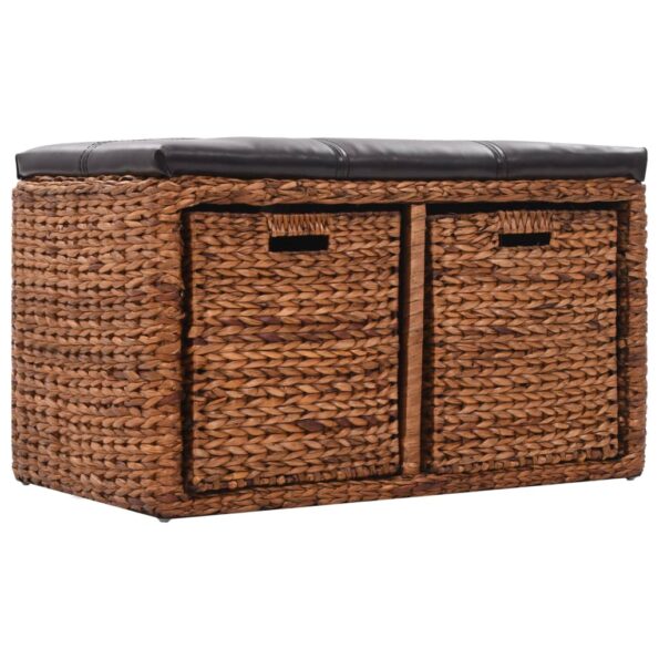 vidaXL Lavica s 2 košíkmi z morskej trávy 71x40x42 cm hnedá – Obrázok 4