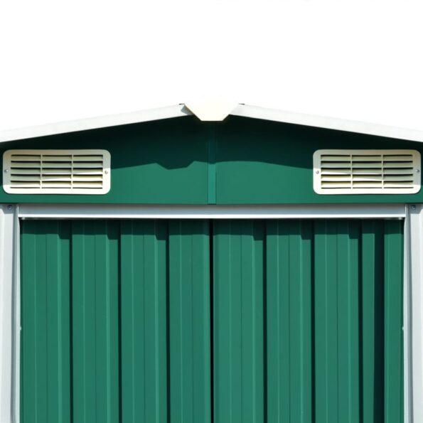 vidaXL Záhradná kôlňa 257x580x181 cm, kov, zelená – Obrázok 8