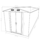 vidaXL Záhradná kôlňa 257x580x181 cm, kov, zelená – Obrázok 9