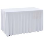 vidaXL Naťahovacie obrusy na stôl so závesom 2 ks biele 183x76x74 cm