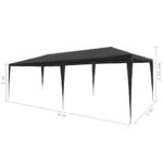 vidaXL Párty stan 3x6 m, PE, antracitový – Obrázok 6