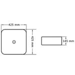 vidaXL Umývadlo 42,5x42,5x14,5 cm keramické biele – Obrázok 6