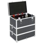 vidaXL Kufrík na make-up čierny 37x24x40 cm hliníkový – Obrázok 2