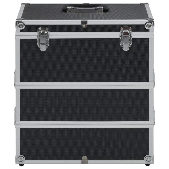 vidaXL Kufrík na make-up čierny 37x24x40 cm hliníkový – Obrázok 4