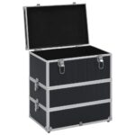 vidaXL Kufrík na make-up čierny 37x24x40 cm hliníkový – Obrázok 5
