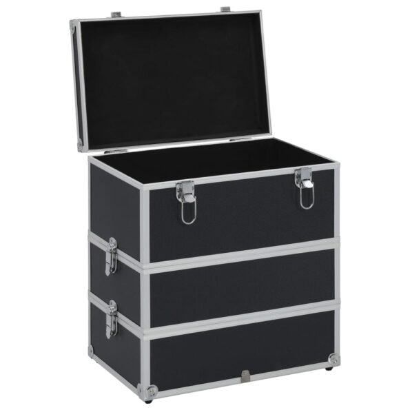 vidaXL Kufrík na make-up čierny 37x24x40 cm hliníkový – Obrázok 5