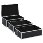 vidaXL Kufrík na make-up čierny 37x24x40 cm hliníkový – Obrázok 7