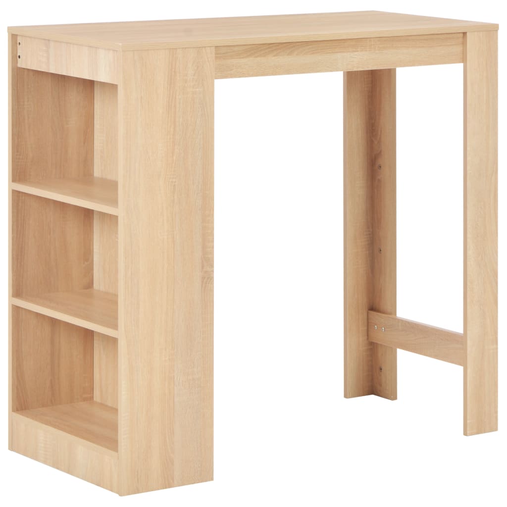 VXL8718475796640_a_en_hd_1.jpg vidaXL Barový stôl s poličkou dubová farba 110x50x103 cm – Obrázok 1