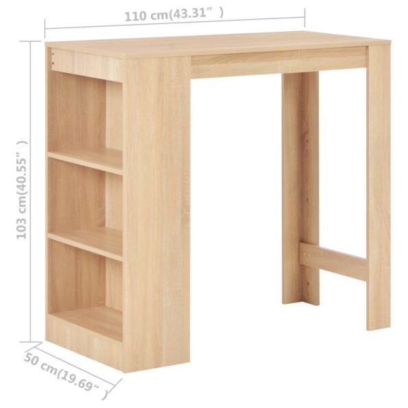 vidaXL Barový stôl s poličkou dubová farba 110x50x103 cm – Obrázok 6