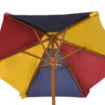 vidaXL Detský piknikový stôl + lavičky a slnečník, rôznofarebný, drevo – Obrázok 6