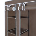 vidaXL Látkový šatník s priečinkami a tyčami 45x150x176 cm, hnedý – Obrázok 5