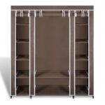 vidaXL Látkový šatník s priečinkami a tyčami 45x150x176 cm, hnedý – Obrázok 6