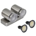 Nástenná LED lampa, nehrdzavejúca oceľ, s kužeľovou hlavou – Obrázok 4
