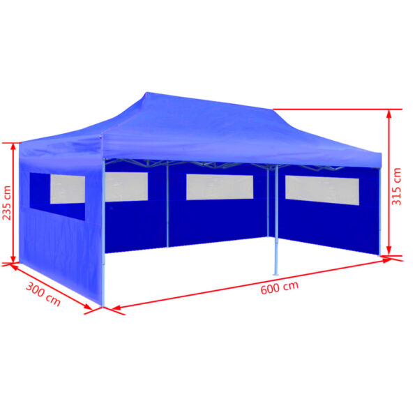 vidaXL Modrý skladací párty stan 3 x 6 m – Obrázok 9