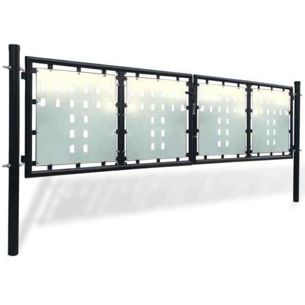 vidaXL Čierna jednokrídlová plotová bránka 300x75 cm – Obrázok 2