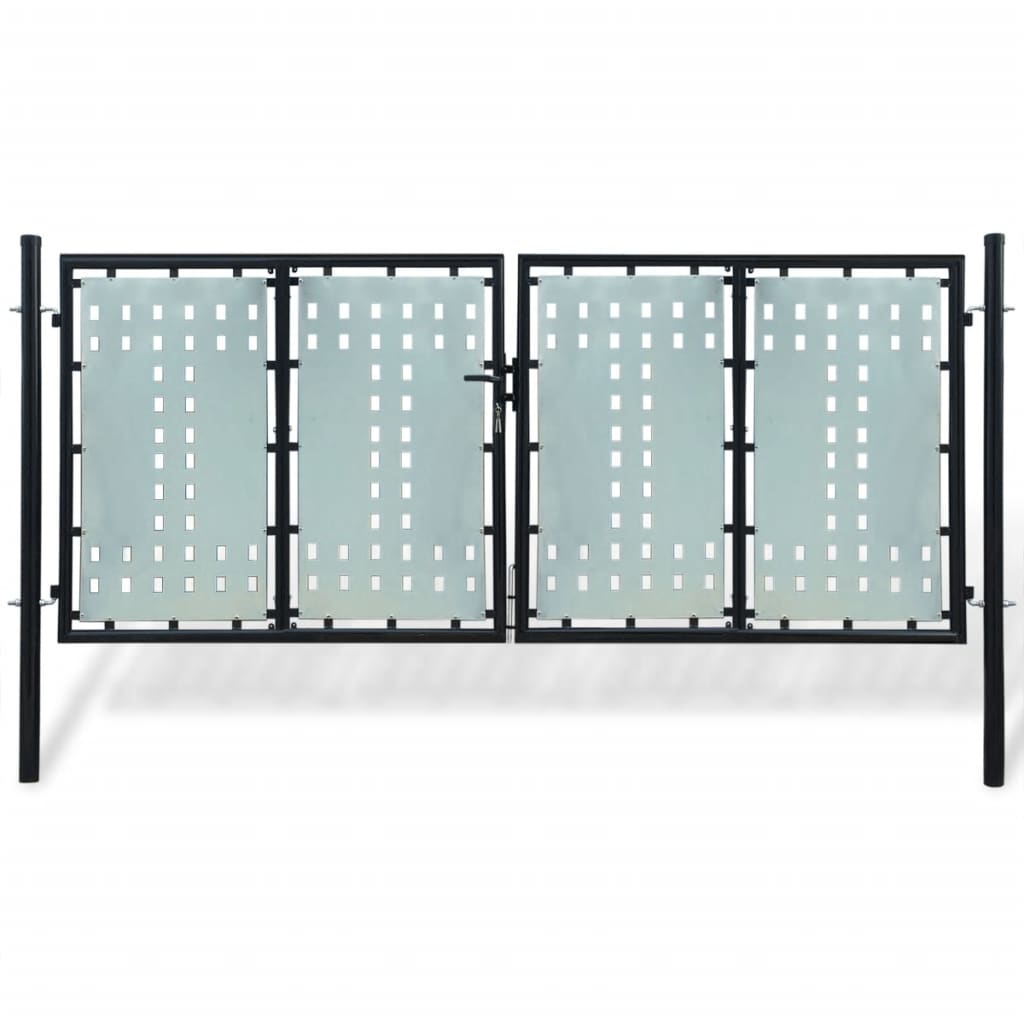 VXL8718475929178_a_en_hd_1.jpg vidaXL Čierna jednokrídlová plotová bránka 300x125 cm – Obrázok 1