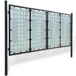 vidaXL Čierna jednokrídlová plotová bránka 300x125 cm – Obrázok 2