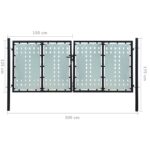 vidaXL Čierna jednokrídlová plotová bránka 300x125 cm – Obrázok 5