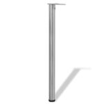 Stolové nohy s nastaviteľnou výškou, brúsený nikel 870 mm 4 ks – Obrázok 2