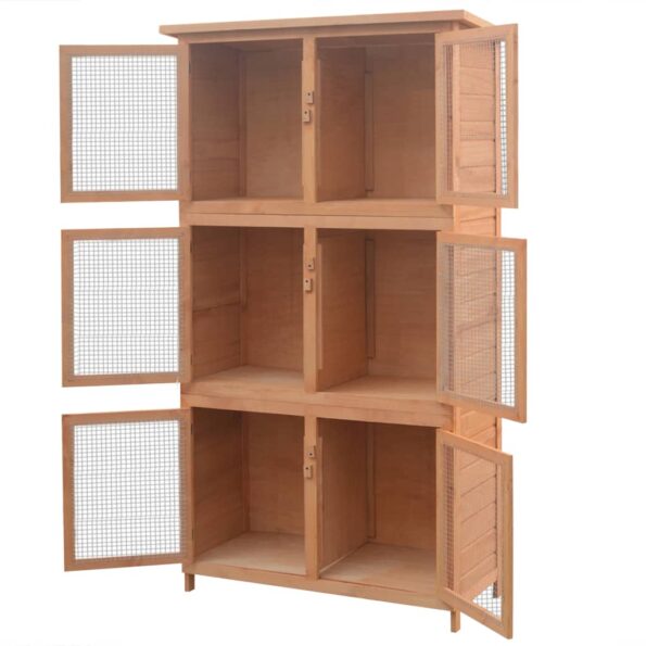 vidaXL Zvieracia klietka/králikáreň so 6 kotercami, drevená – Obrázok 4