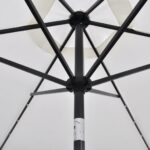 vidaXL Závesný záhradný slnečník s LED 3 m, pieskovo biely – Obrázok 3