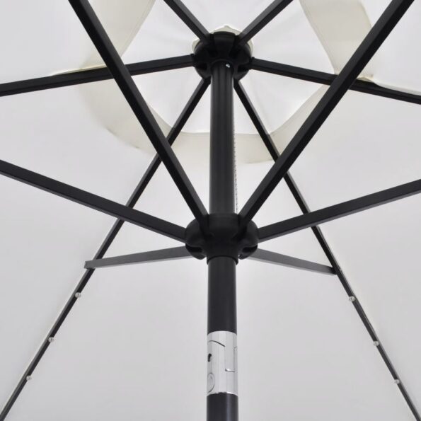 vidaXL Závesný záhradný slnečník s LED 3 m, pieskovo biely – Obrázok 3