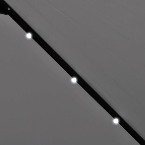 vidaXL Závesný záhradný slnečník s LED 3 m, pieskovo biely – Obrázok 4