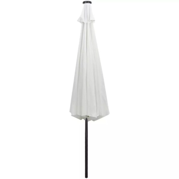 vidaXL Závesný záhradný slnečník s LED 3 m, pieskovo biely – Obrázok 8