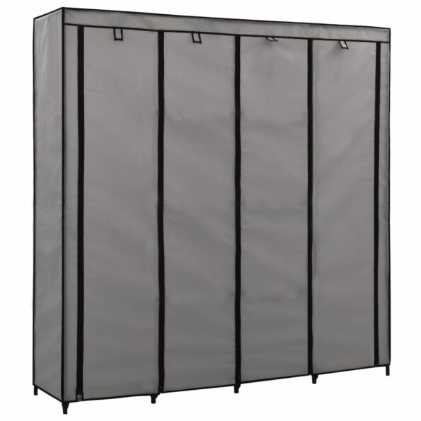 vidaXL Šatník so 4 priehradkami sivý 175x45x170 cm – Obrázok 2