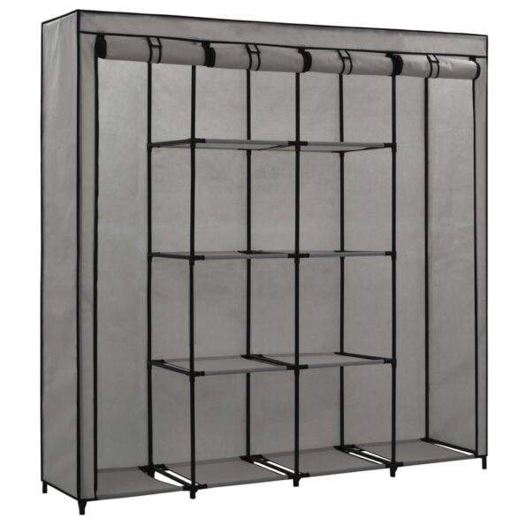 vidaXL Šatník so 4 priehradkami sivý 175x45x170 cm – Obrázok 3