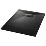 vidaXL Sprchová vanička, SMC, čierna 100x70 cm – Obrázok 2