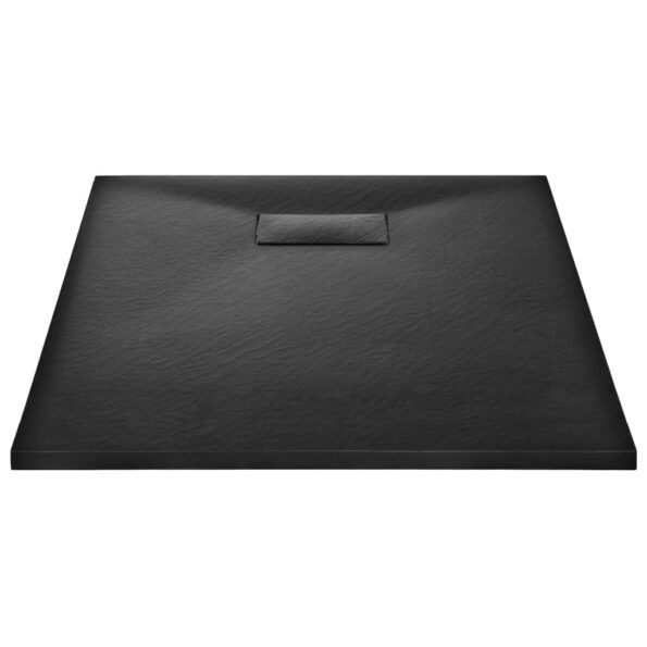 vidaXL Sprchová vanička, SMC, čierna 100x70 cm – Obrázok 4