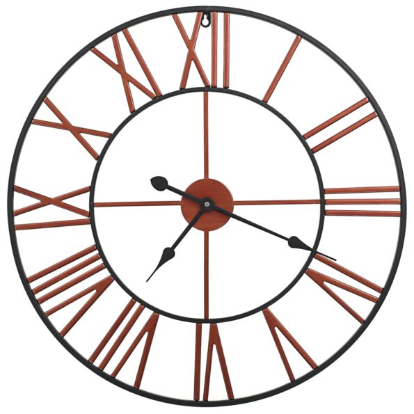 vidaXL Nástenné hodiny červené 58 cm kovové – Obrázok 2