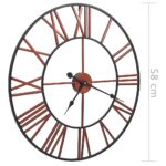 vidaXL Nástenné hodiny červené 58 cm kovové – Obrázok 6