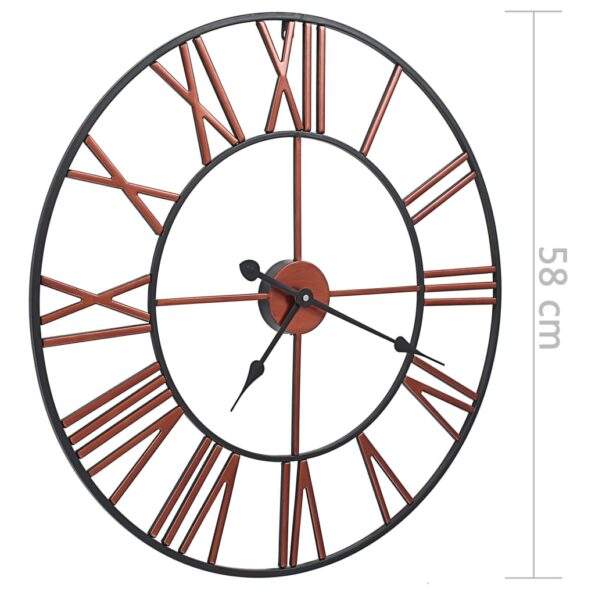 vidaXL Nástenné hodiny červené 58 cm kovové – Obrázok 6