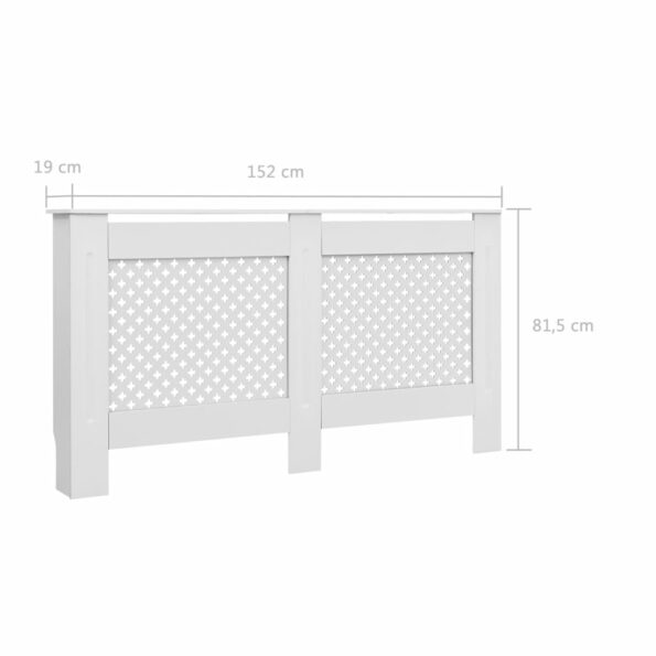 vidaXL Kryt na radiátor, biely 152x19x81,5 cm, MDF – Obrázok 7