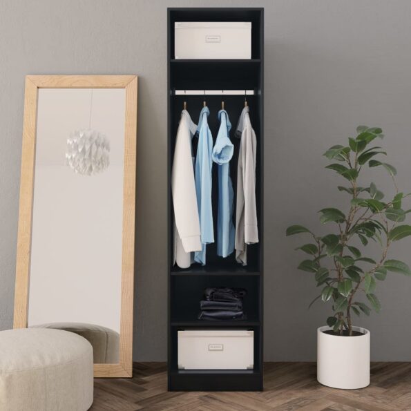 vidaXL Šatník, čierny 50x50x200 cm, kompozitné drevo – Obrázok 3