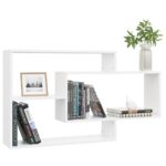 vidaXL Nástenné police, biele 104x20x58,5 cm, kompozitné drevo – Obrázok 3