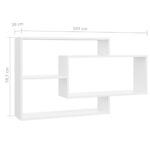 vidaXL Nástenné police, biele 104x20x58,5 cm, kompozitné drevo – Obrázok 6